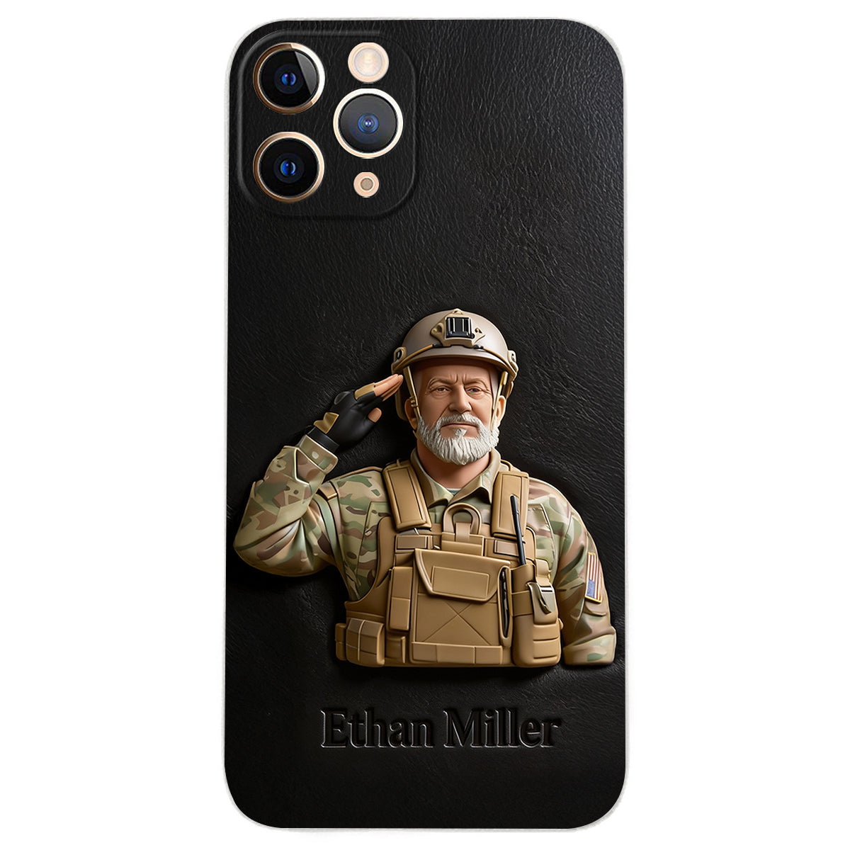 Custom Any Photo - Personalized Veteran Leather Phone Case