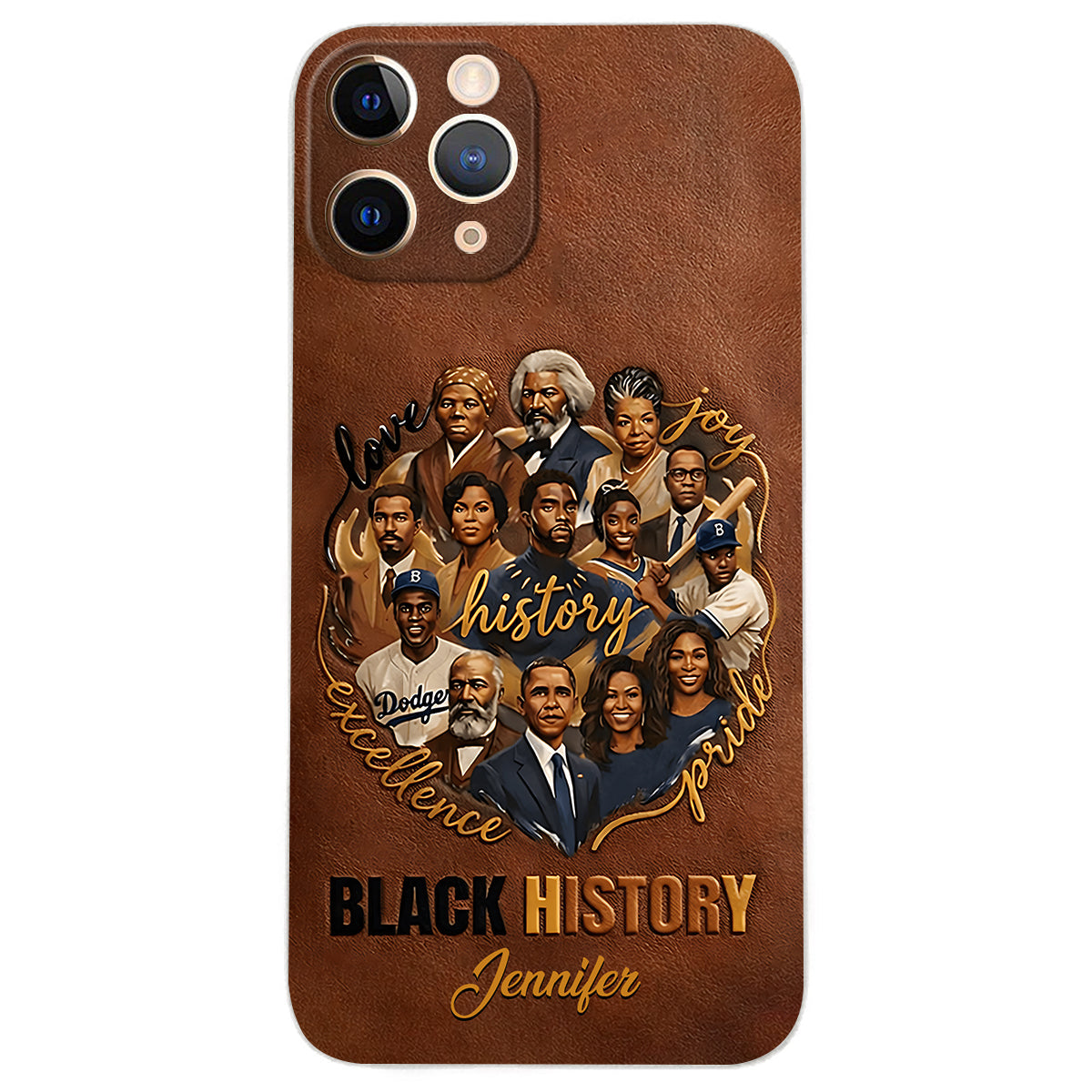 Black Pride - Personalized African American Leather Phone Case