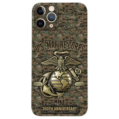 250th Anniversary - Personalized Veteran Leather Phone Case