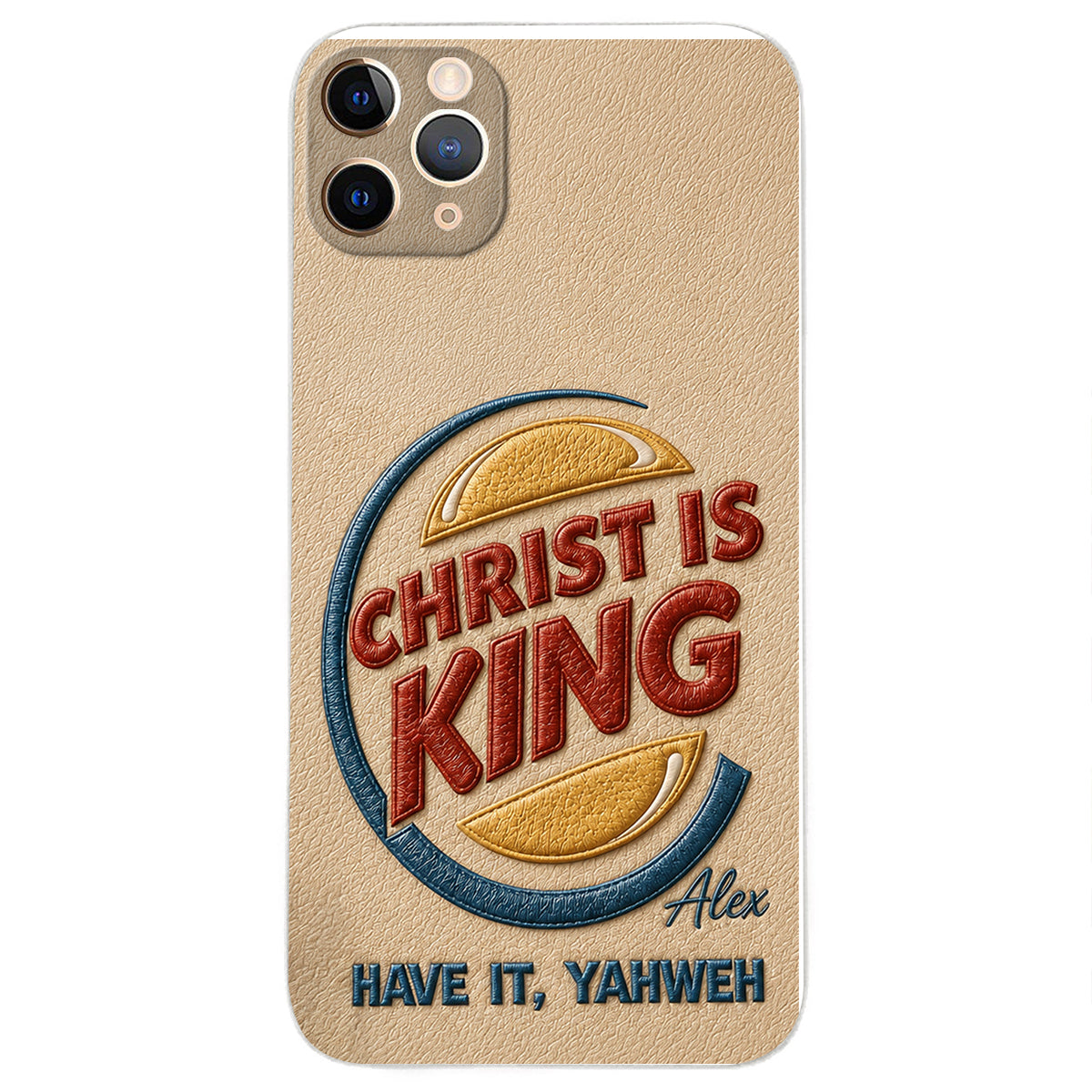 Christ Is King - Personalized Christian Classic Cap & Leather Phone Case