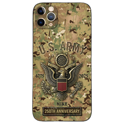 250th Anniversary - Personalized Veteran Leather Phone Case