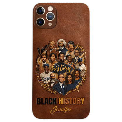 Black Pride - Personalized African American Leather Phone Case