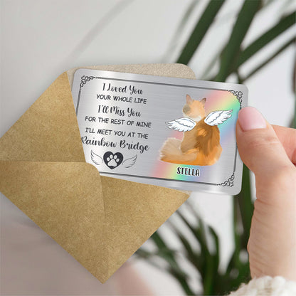 Meet You At The Rainbow Bridge - Personalized Dog Wallet Insert Card