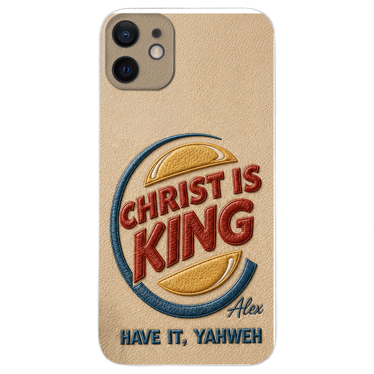 Christ Is King - Personalized Christian Classic Cap & Leather Phone Case
