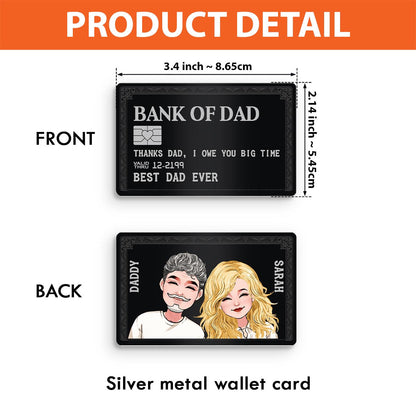 Bank Of Dad - Personalized Father's Day Father Wallet Insert Card