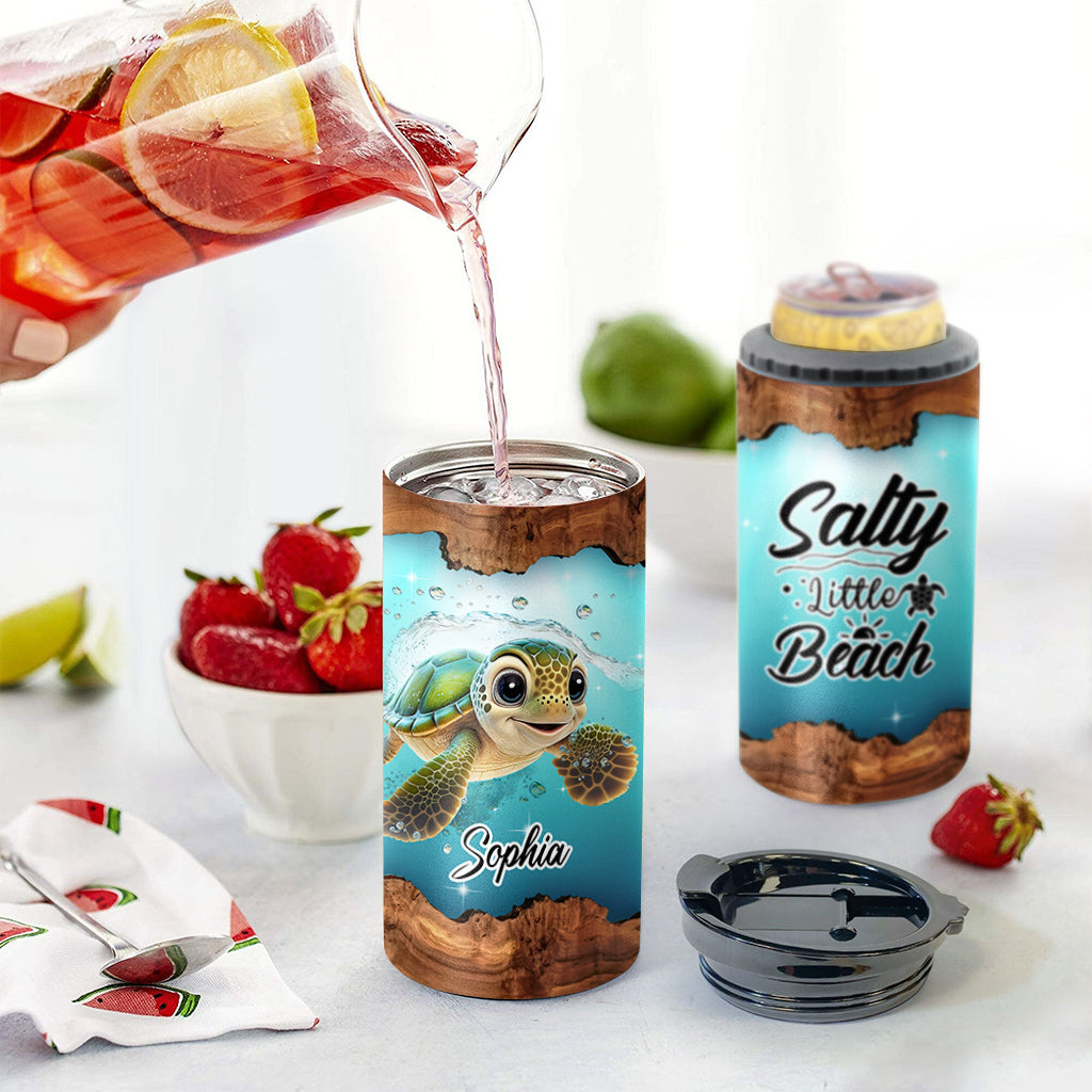 Wood Turtle - Personalized Turtle Can Cooler