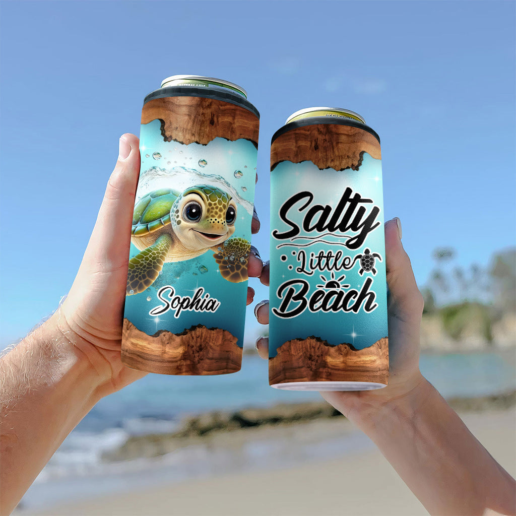 Wood Turtle - Personalized Turtle Can Cooler