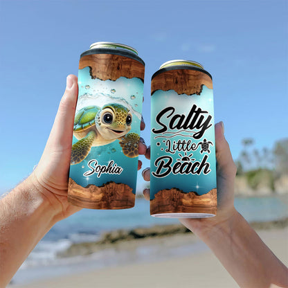 Wood Turtle - Personalized Turtle Can Cooler