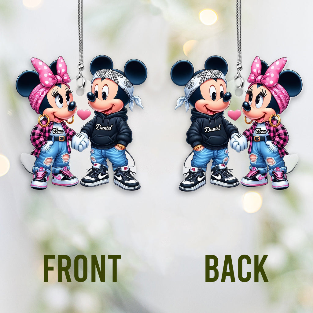 Mouse Couple - Personalized Mouse Transparent Car Ornament