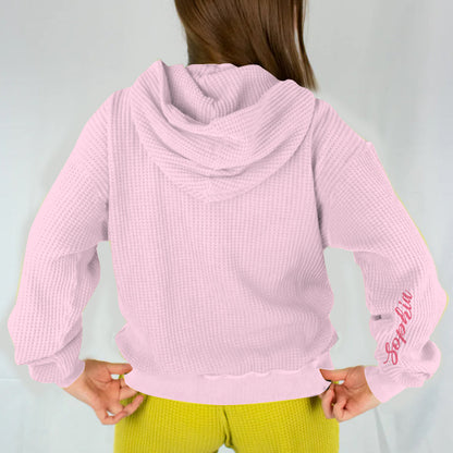 Pink Green Witch - Personalized Waffle Hoodie