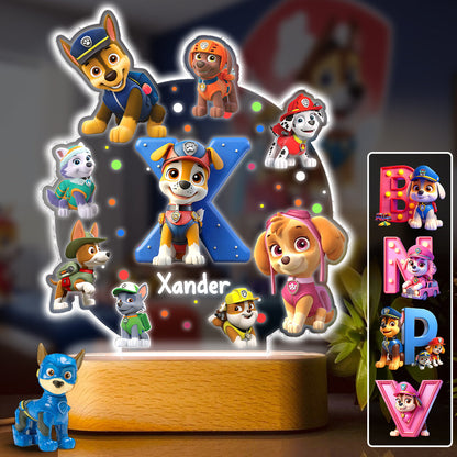 My Chase Led Light - Personalized Kid Shaped Plaque Light Base