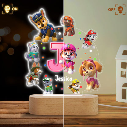 My Chase Led Light - Personalized Kid Shaped Plaque Light Base