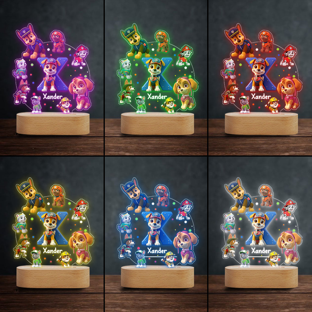 My Chase Led Light - Personalized Kid Shaped Plaque Light Base