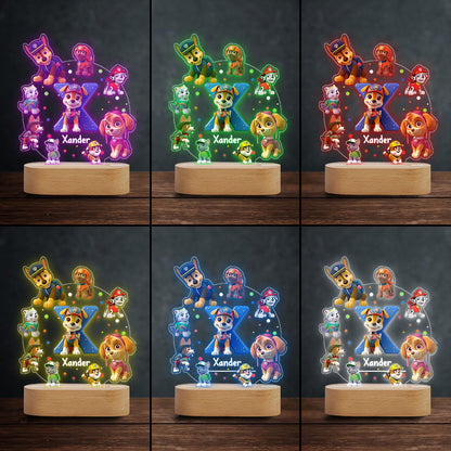 My Chase Led Light - Personalized Kid Shaped Plaque Light Base