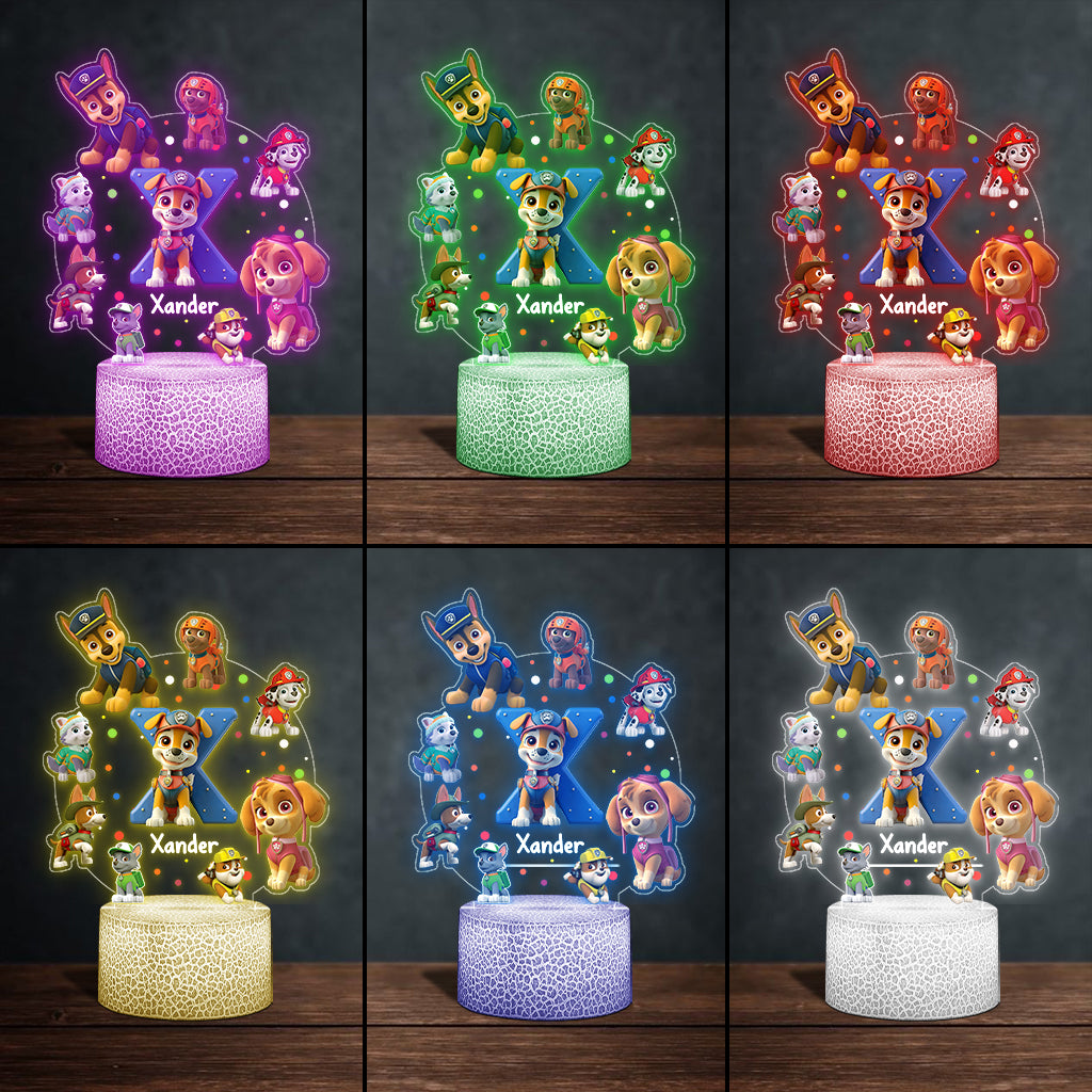 My Chase Led Light - Personalized Kid Shaped Plaque Light Base