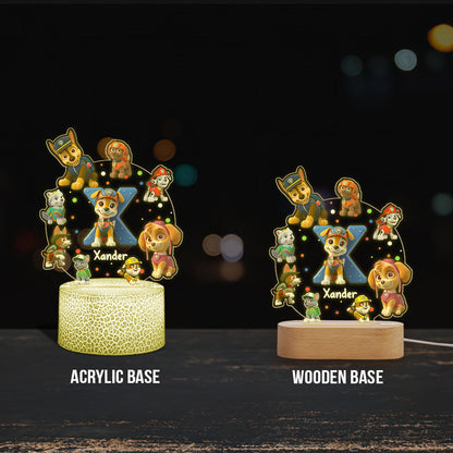 My Chase Led Light - Personalized Kid Shaped Plaque Light Base