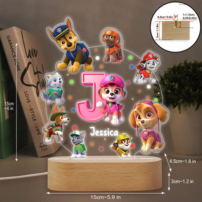 My Chase Led Light - Personalized Kid Shaped Plaque Light Base