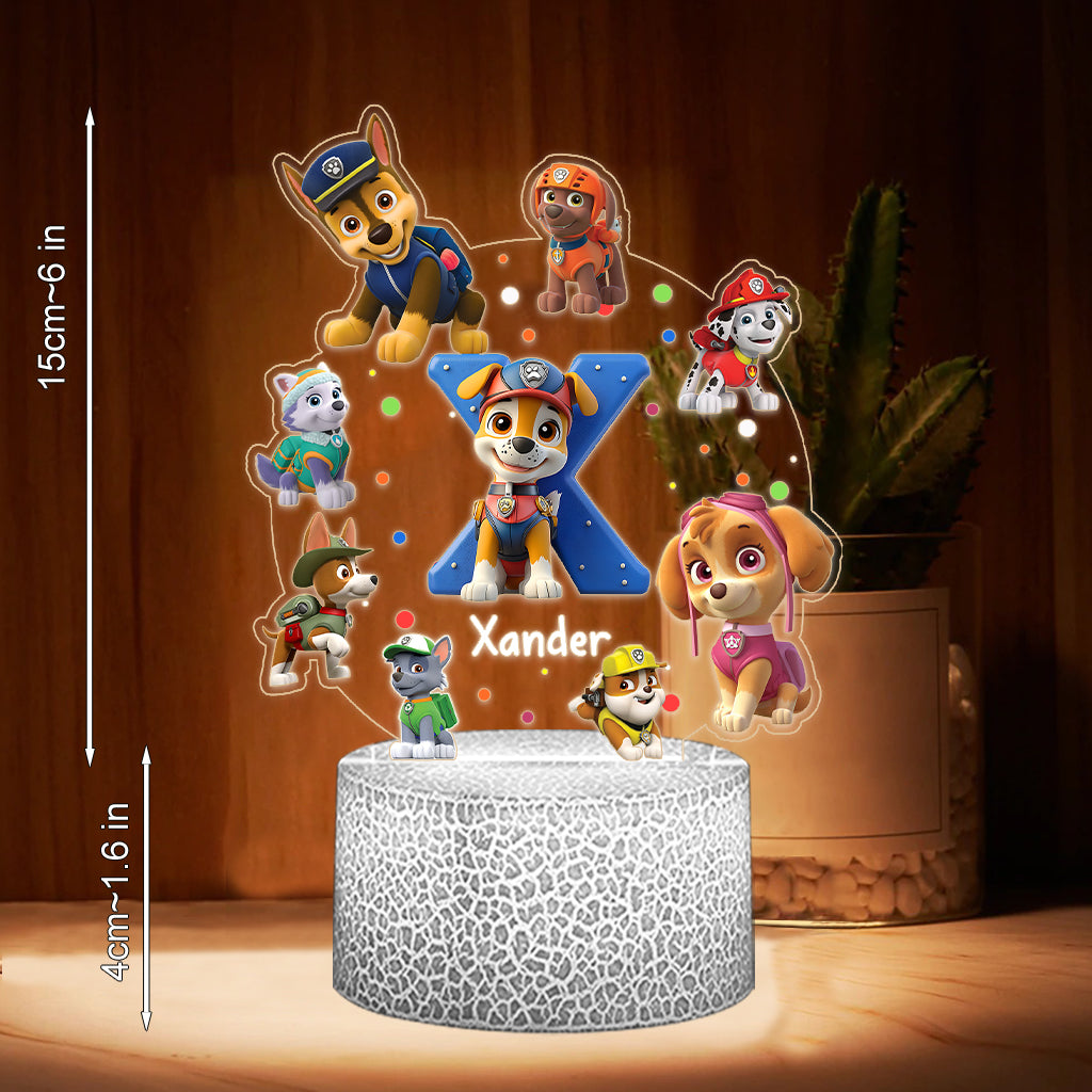 My Chase Led Light - Personalized Kid Shaped Plaque Light Base