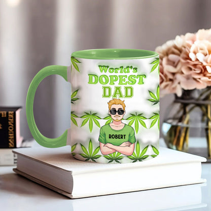 Daddy's Lil Buds World's Dopest Dad - Personalized Father Accent Mug