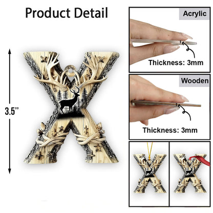 Any Letter, Hunting Alphabet - Personalized Hunting Ornament