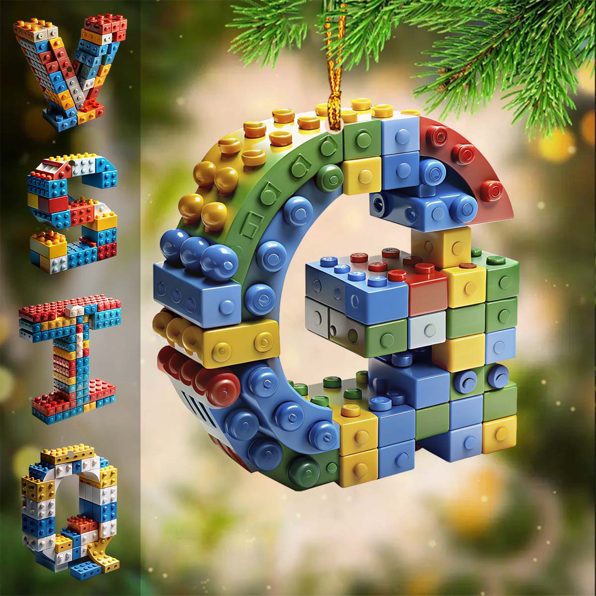 Any Letter, Brick Alphabet - Personalized Ornament