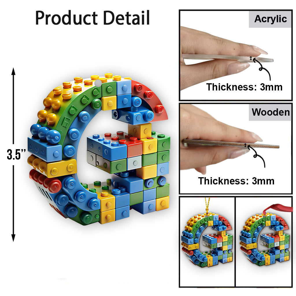 Any Letter, Brick Alphabet - Personalized Ornament