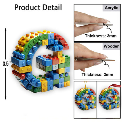 Any Letter, Brick Alphabet - Personalized Ornament