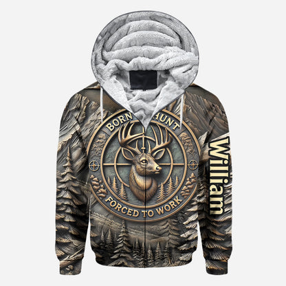 Born To Hunt Forced To Work - Personalized Hunting All Over Shirt