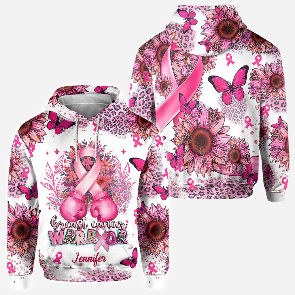 Breast Cancer Warrior - Personalized Breast Cancer Awareness All Over Shirt