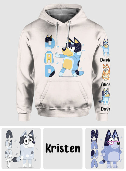 Cool Dad Grandpa Uncle Mum Aunt Nana Custom Title And Kids - Personalized All Over Shirt