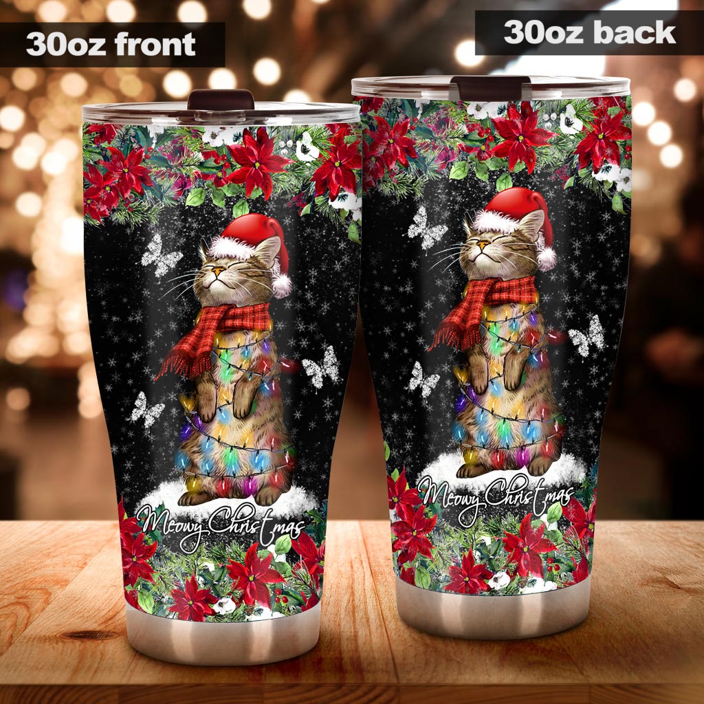 Meowy Christmas Cat Tumbler 0622