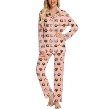 Custom Photo Pajamas Christmas - Personalized Family Button Down Pajamas