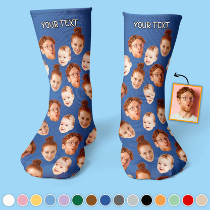 Put Any Faces On Socks - gift for anyone, dog lover, cat lover - Personalized Socks