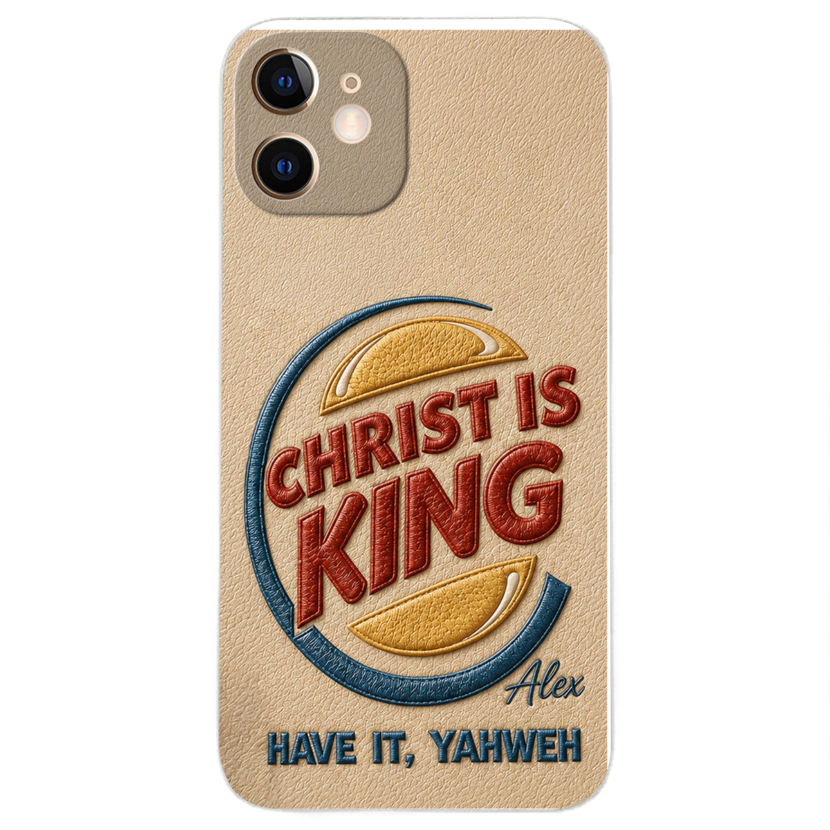 Christ Is King - Personalized Christian Classic Cap & Leather Phone Case