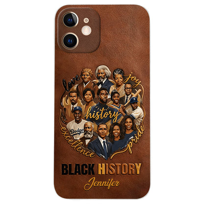 Black Pride - Personalized African American Leather Phone Case