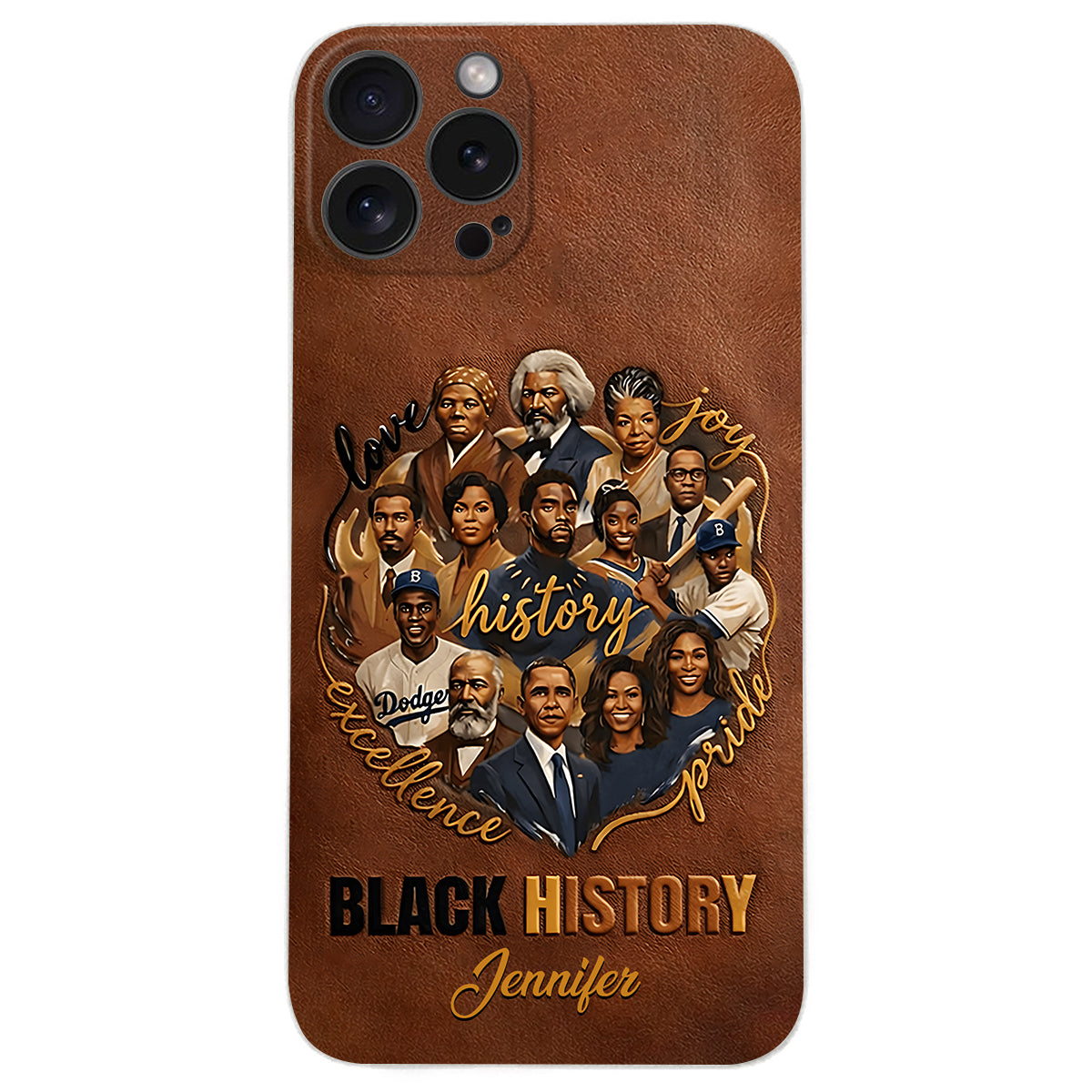 Black Pride - Personalized African American Leather Phone Case
