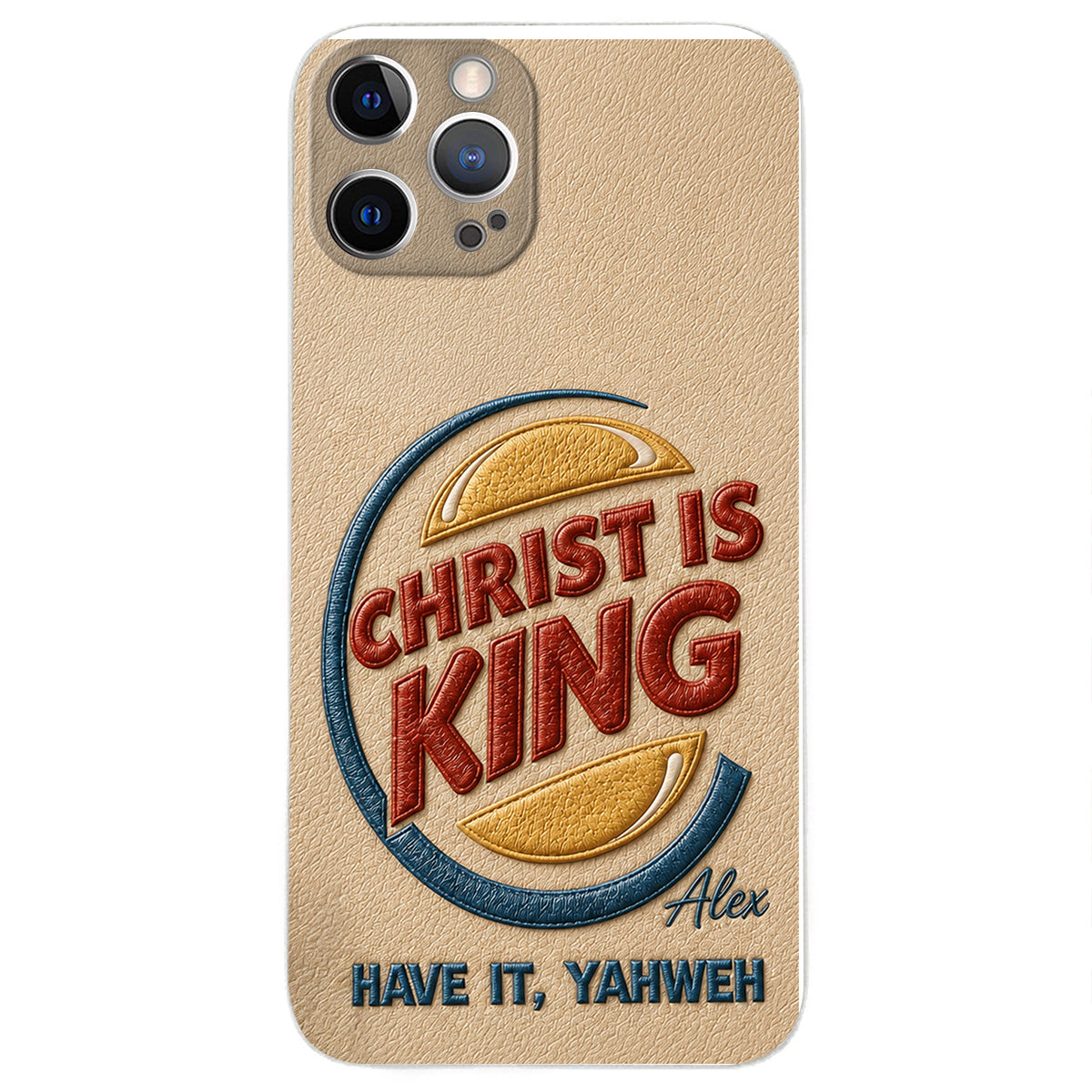 Christ Is King - Personalized Christian Classic Cap & Leather Phone Case