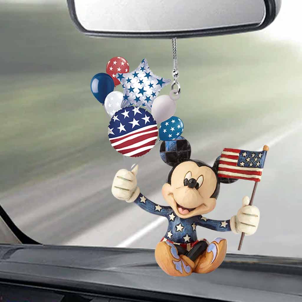 All Out For Uncle Sam - Independence Day Mouse Car Ornament (Printed On Both Sides)