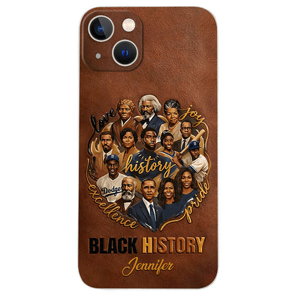 Black Pride - Personalized African American Leather Phone Case