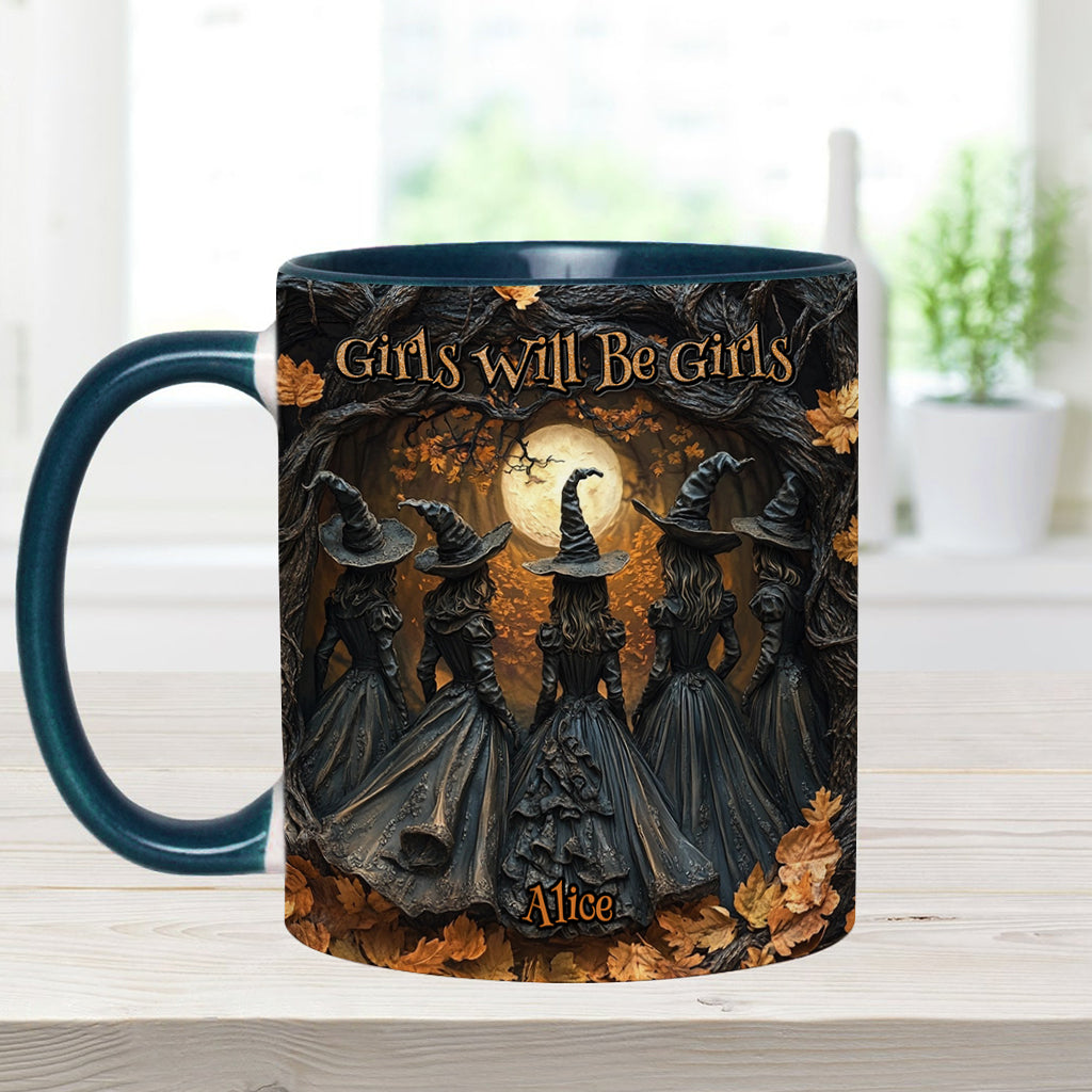 Girls Will Be Girls - Personalized Witch Accent Mug