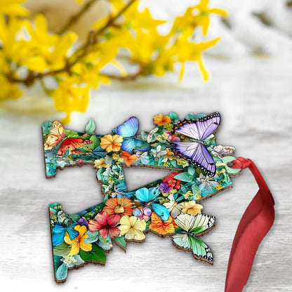 Flowers And Butterflies Letter - Personalized Gardening Ornament