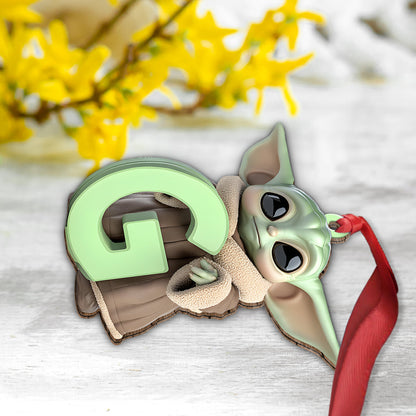 Cute Baby Letter - Personalized The Force Ornament