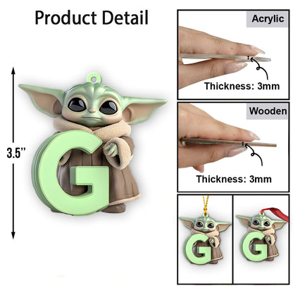 Cute Baby Letter - Personalized The Force Ornament