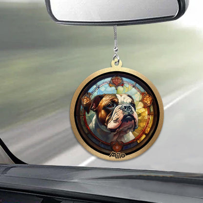 Colorful Dog - Personalized Dog Car Ornament
