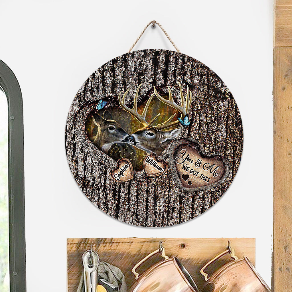 Hunting Lovers - Personalized Hunting Round Wood Sign