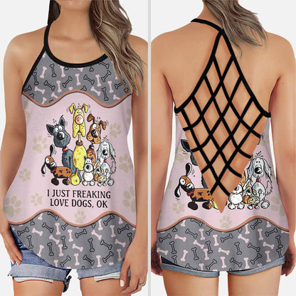 Love Dogs Cross Tank Top