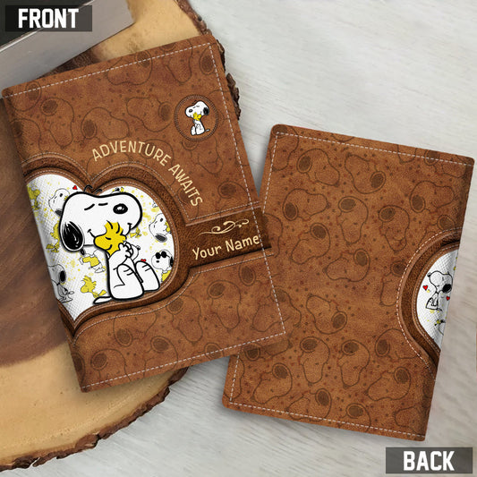 Lovely White Pup - Personalized Passport Holder