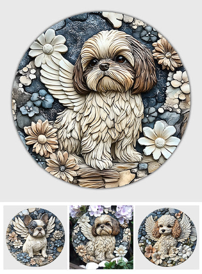Forever In Our Heart - Personalized Dog Round Shaped Stone