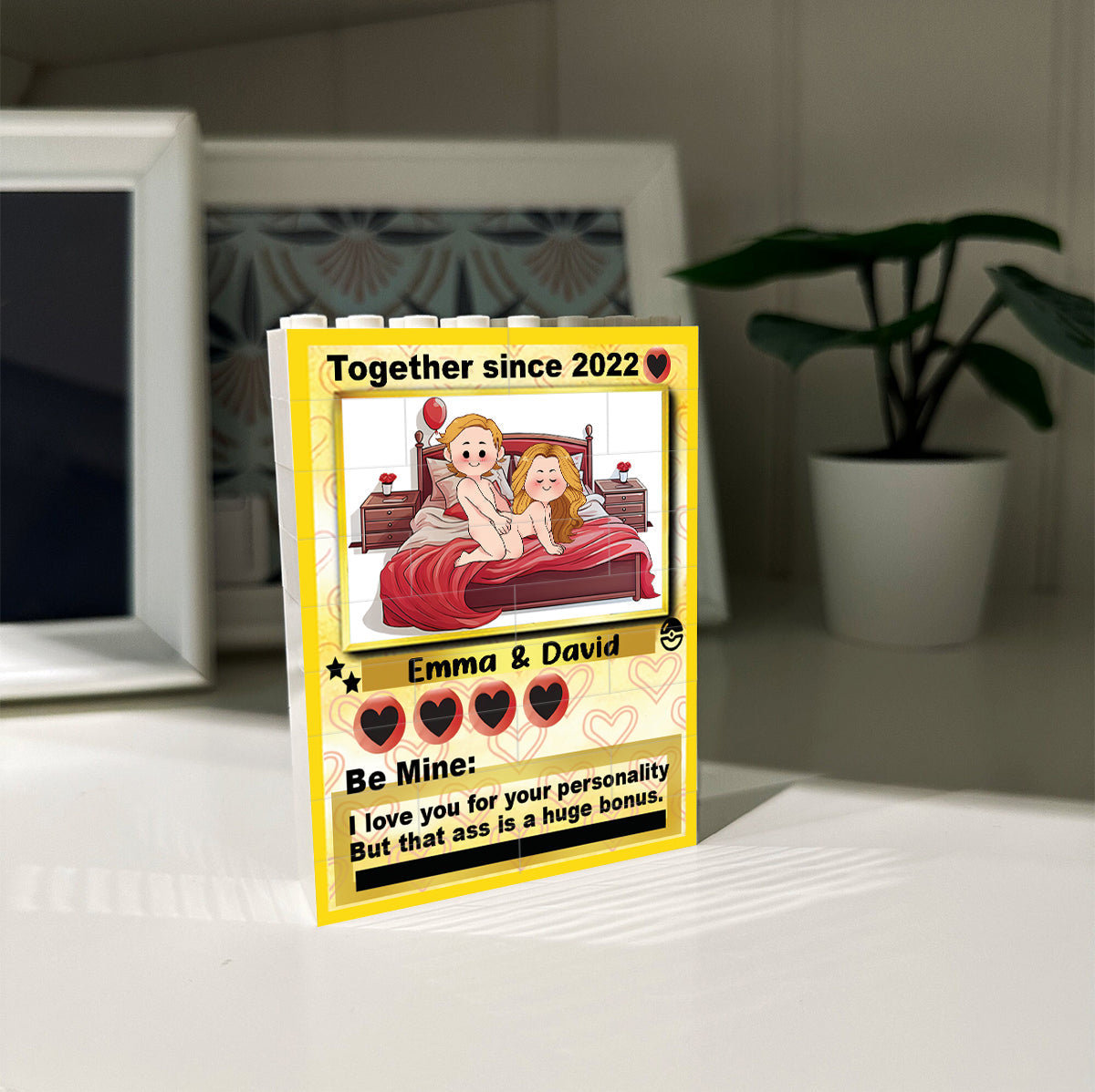 I Choose You - Personalized Monster Trainer Vertical Rectangle Building Brick Blocks Printed On Both Sides