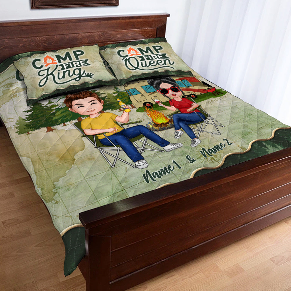 Camping Partners For Life - Personalized Couple Camping Quilt Set